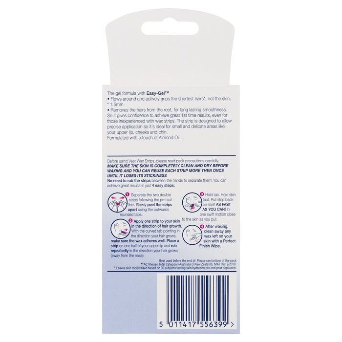 Veet Face Precision Wax Strips Sensitive 20