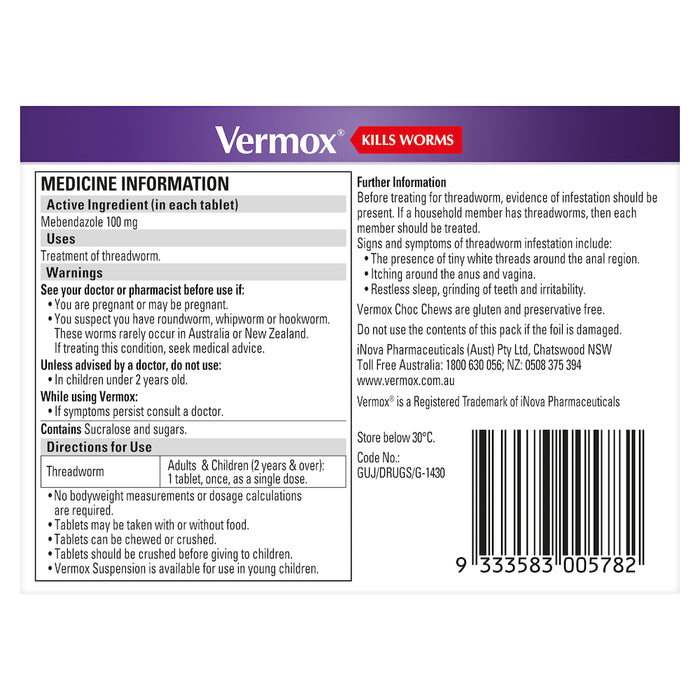 Vermox Choc Chews 4