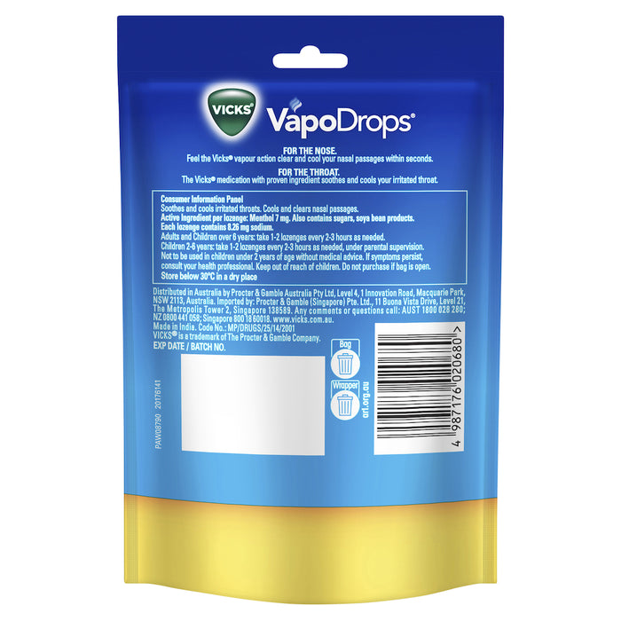 Vicks Vapodrops Butter Menthol 42 Lozenges