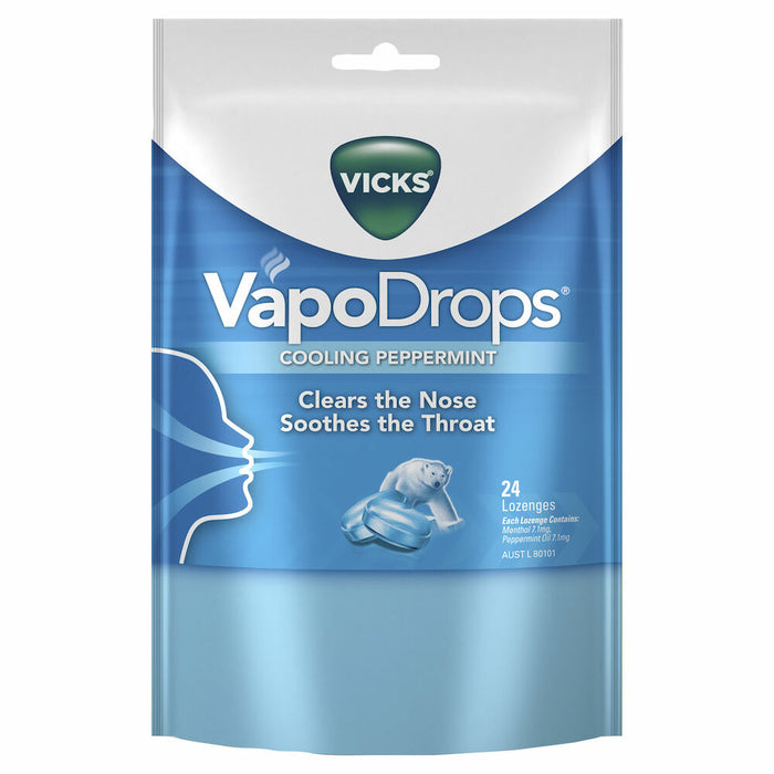 Vicks VapoDrops Peppermint Blue 24