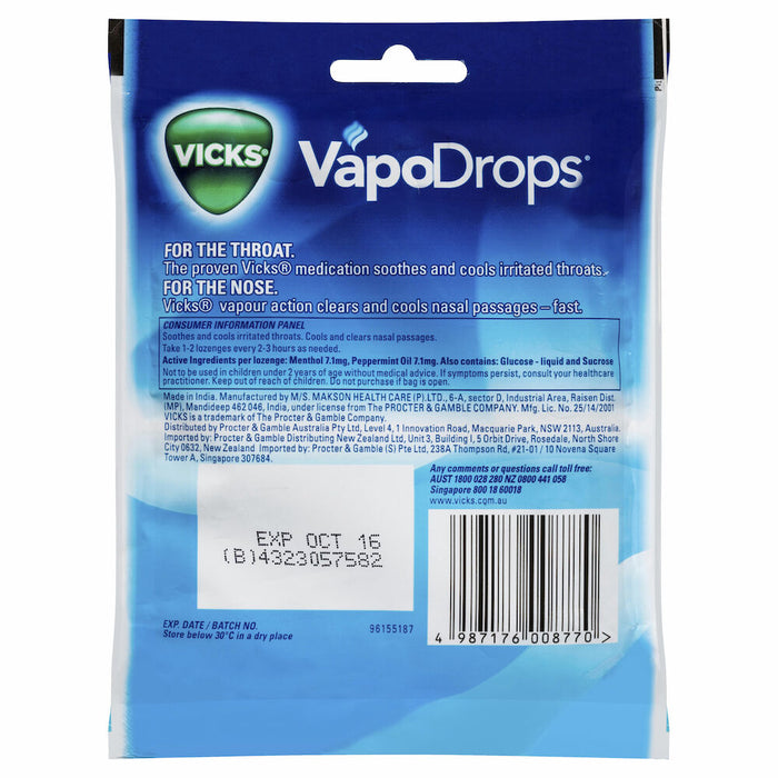 Vicks VapoDrops Peppermint Blue 24