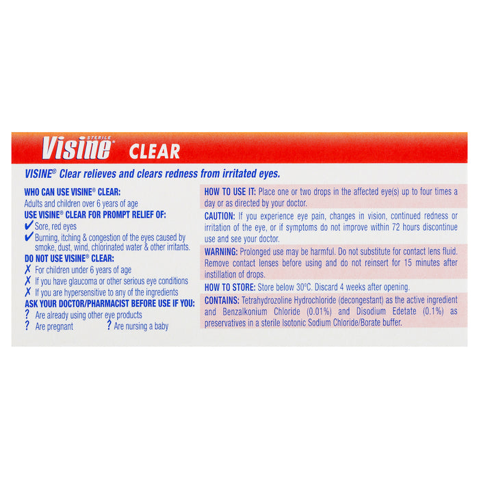 Visine Eye Drops Clear 15ml