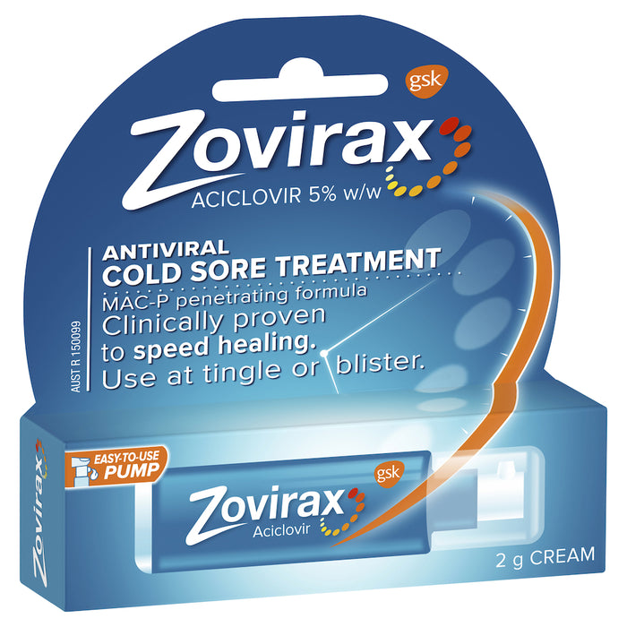 Zovirax Cold Sore Cream 5% Pump 2g