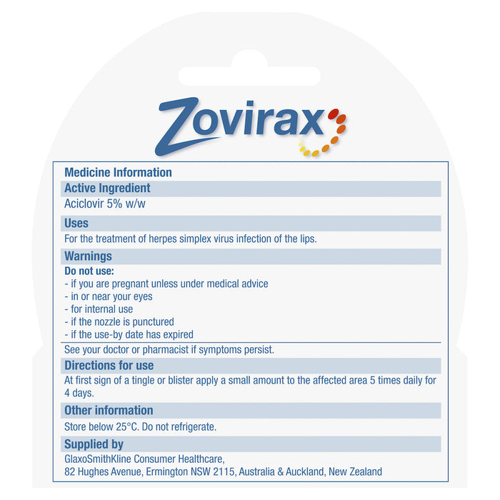 Zovirax 感冒疮膏管 2g