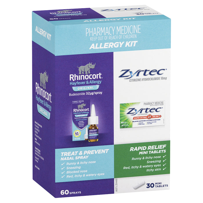 Zyrtec 30 Tab & Rhinocort 60 Nasal Spray Allergy Kit