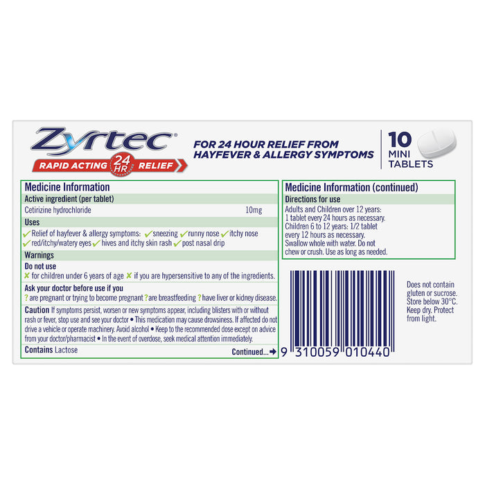 Zyrtec Tablets 10