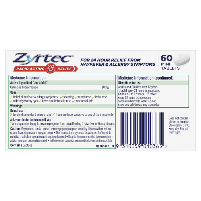 Zyrtec Tablets 60