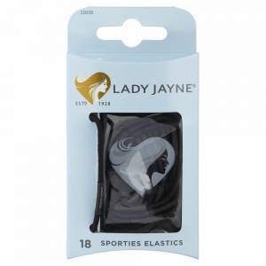 Lady Jayne Super Hold Elastics Thin Black Pk 18